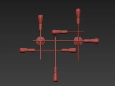 LOFT 1 lamp with two rods 3D model