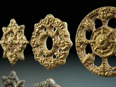Ancient treasure artifacts PBR Low-poly 3D model