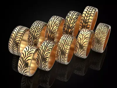 Collection of car tread rings 3D Model Pack