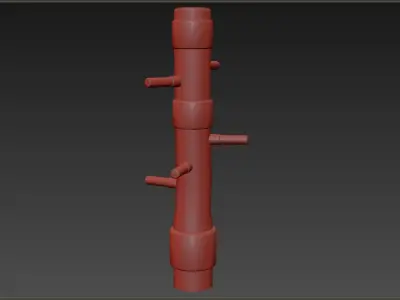 wooden practice dummy Low-poly 3D model