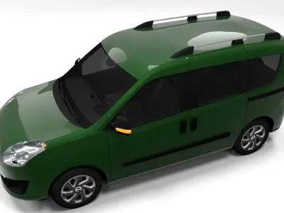 OPEL COMBO PASSANGER 2014 LOWPOLY Low-poly 3D model