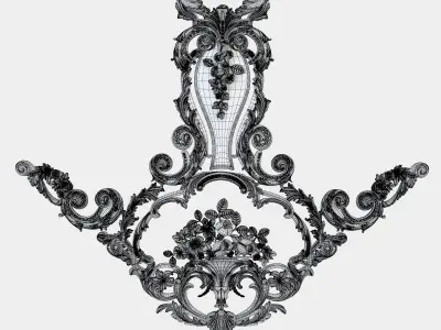 Cartouche ornate wall sconce 3D model
