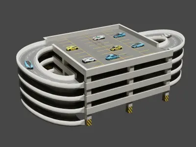 Parking Lot Model 2 Low-poly 3D model