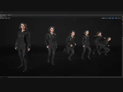 Mens and Womens Military Uniforms 6 3D Model Collection