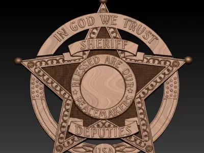 3d STL Model Sheriff badge 3D print model
