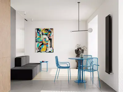 Modern living room dining room interior scenes 243 3D model