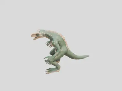 Humanoid Raptor Character 3D Model Low-poly 3D model