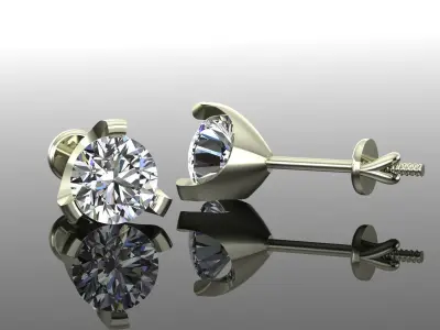 Women Diamond Earrings 3D print model 83