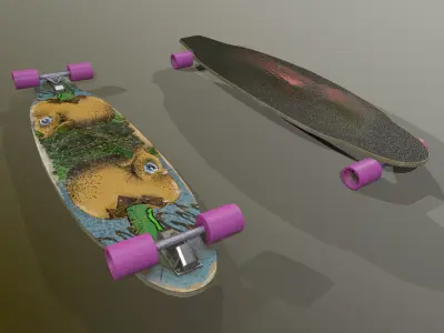 Longboard Low-poly 3D model