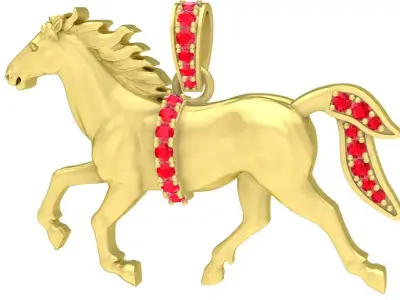 Luxury Horse Pendant Jewelry Design  3907 3D print model