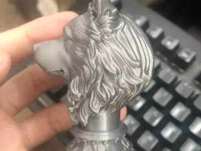 Samoyed head sculpture 3D print model