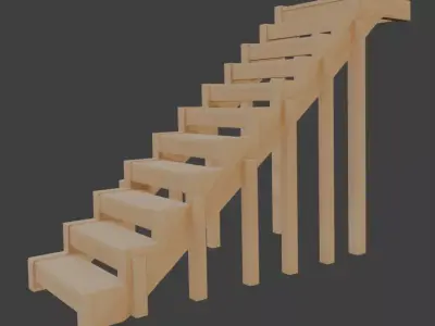 Wooden Staircase 3d model 3D model