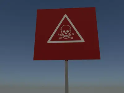 Sign toxic Low-poly 3D model