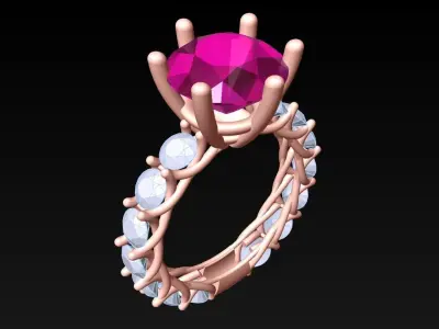 Diamond Ring - Womens Rings - N6310 3D print model