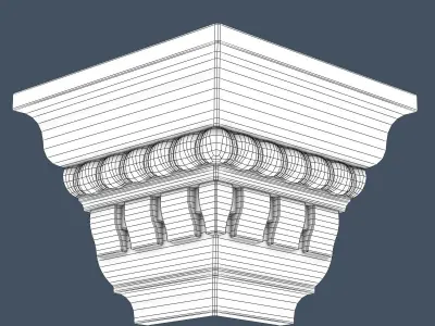 Decorative Crown Molding 3D model 10