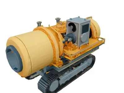 Tracked Industrial Cement Mixer 3D Model Low-poly 3D model