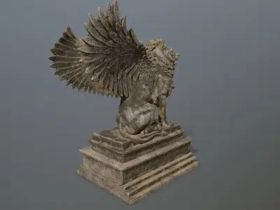 lion statue Low-poly 3D model