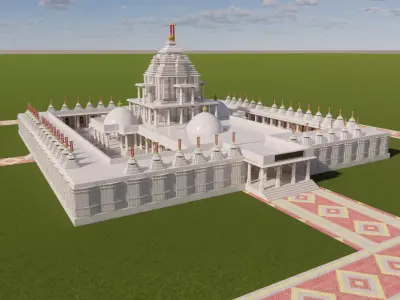 Delwara Jain Indian Temple 3D model 3D model
