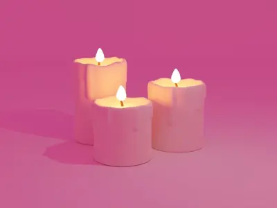 Candles Free low-poly 3D model