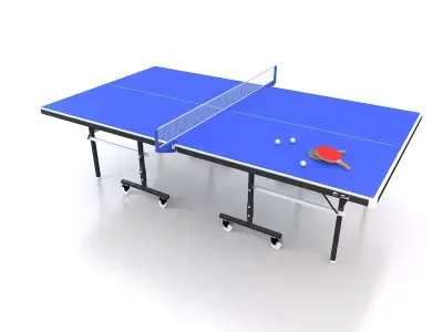 Table Tennis with paddles - Ping pong 3D model