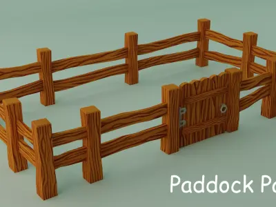Lowpoly fences pack Unity VR AR ready Free low-poly 3D model