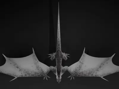 Lowpoly Animated Storm Dragon Low-poly 3D model