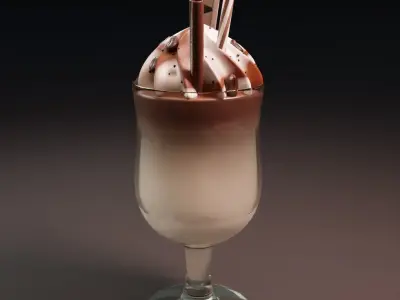 Coffee milkshake 3D model for Advertising 3D model