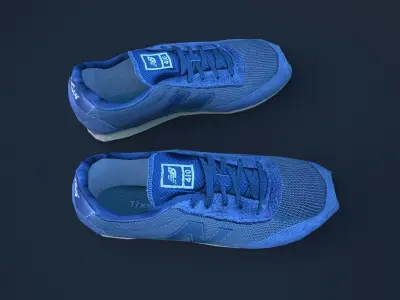 Sneakers pair of Low-poly 3D model