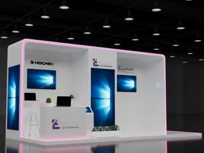 booth 6x3 open 3 side  3D model