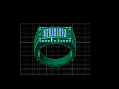 Print Ready STL 3DM  Gents Rings Diamond Men Ring  3D print model 109