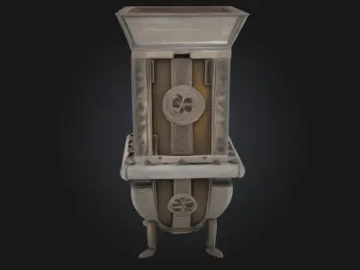 Gothic Chest Ornament  Dark Elegance in Carved Detail 3D model