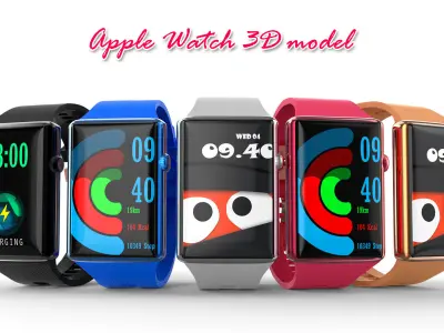 Garmin Apple  Sport Smart Pink Gold running-Watch band 3D model Low-poly 3D model