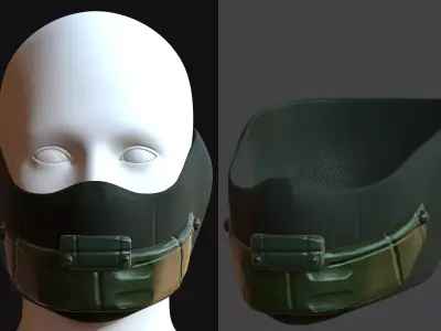 Gas mask helmet 3d model scifi Low-poly  Low-poly 3D model 100