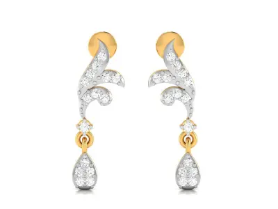 Diamond Earring for Women 3D print model buy