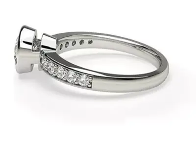 Engagement ring bezel setting 3D print model
