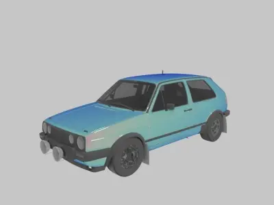 Low Poly Rally Car Low-poly 3D model