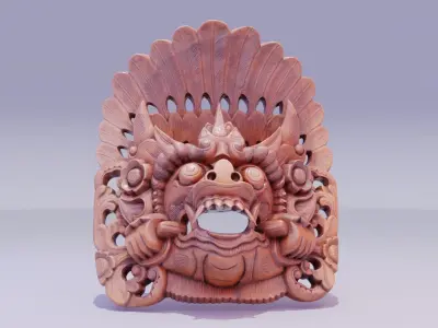 African Mask 03 high-poly 3D model