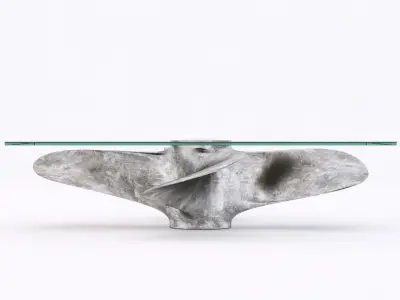 glass coffee table with a ship propeller 3D model