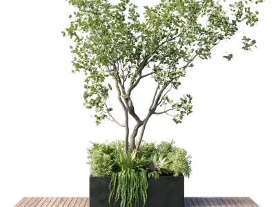 Green Benches Urban Environment Urban Furniture 3D model