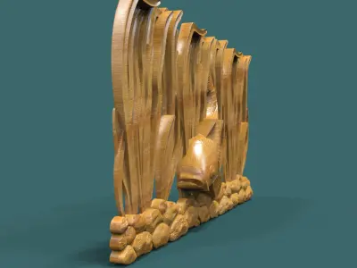 Underwater bas relief 3D print model