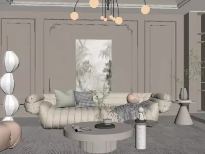 French-style living room 3D model