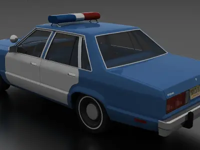 Fairmont 4dr Sedan 1978 Police Car Unmarked Low-poly 3D model