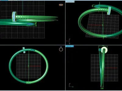 Diamond Nail Bracelet 1371 3D print model
