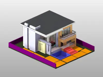 Modern Duplex Villa 4-  265 SQM  Full Package 3D model