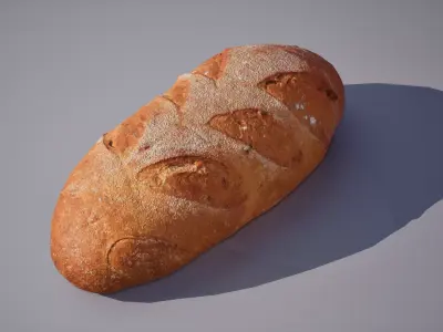 Rye Bread 5K triangles 4K PBR textures Low-poly 3D model
