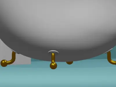 White stone bathtub faucet with gilding Free 3D model