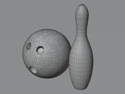 Bowling Ball and Pin Low-poly 3D model purchase