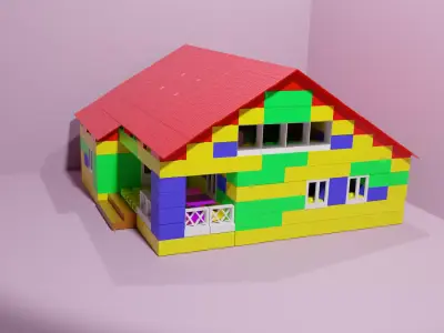 Constructor 15 universal pieces to create any objects Low-poly 3D model