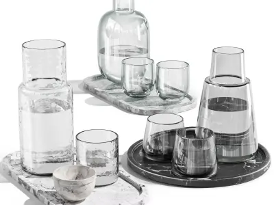 dishes tableware set 04 3D model