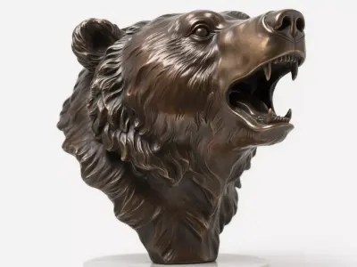 bear head sculpture 3D print model purchase